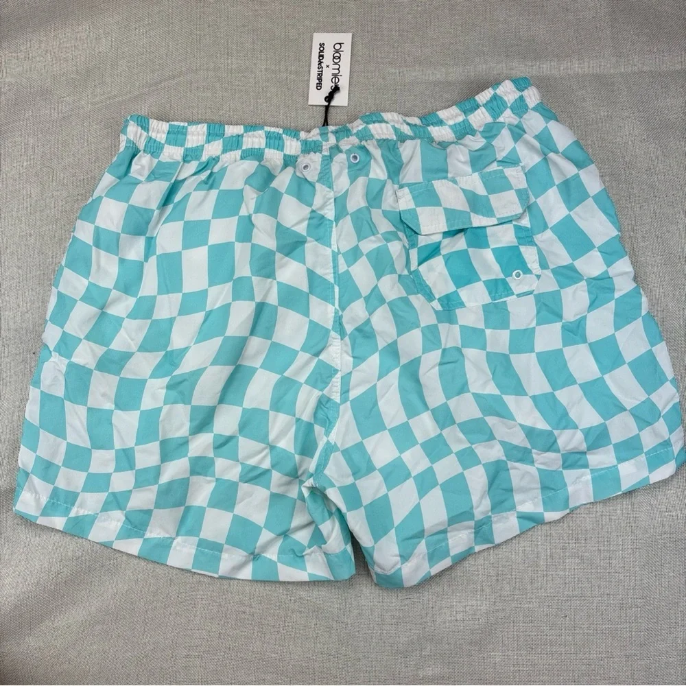 Bloomie's Wavy Check Swim Trunks XL